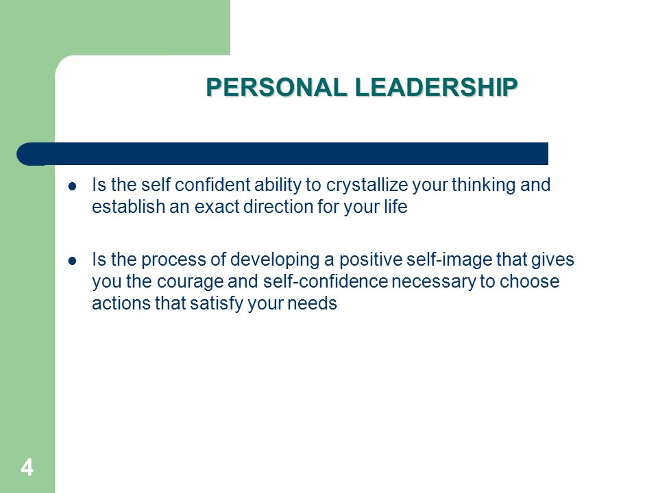 personal leadership statement