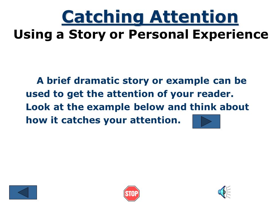 An Introduction Catch the Reader’s Attention In addition 