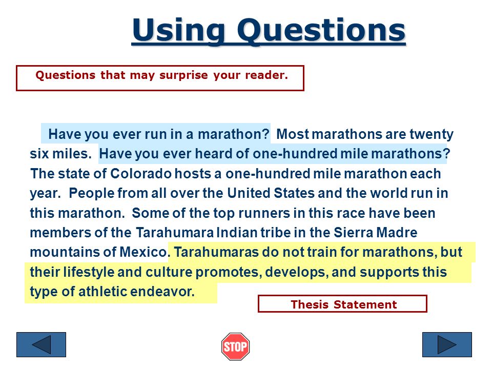 Another way to catch your reader’s attention is with a question.