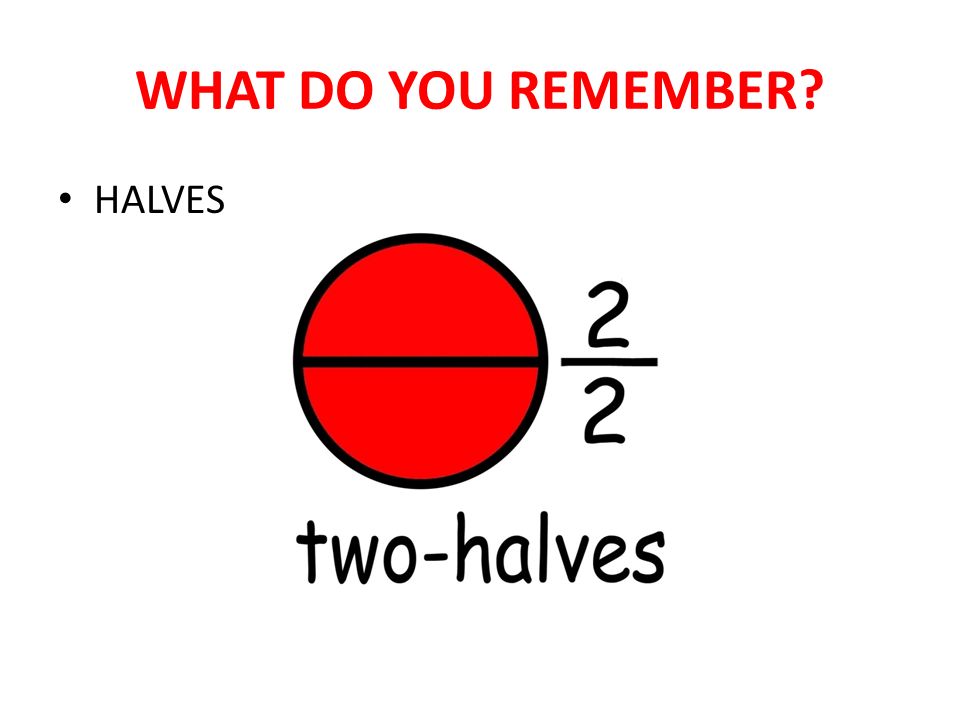 WHAT DO YOU REMEMBER HALVES