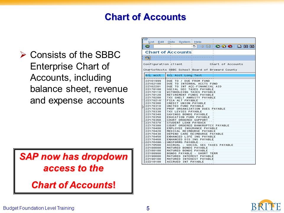 Chart Of Accounts Training Expense