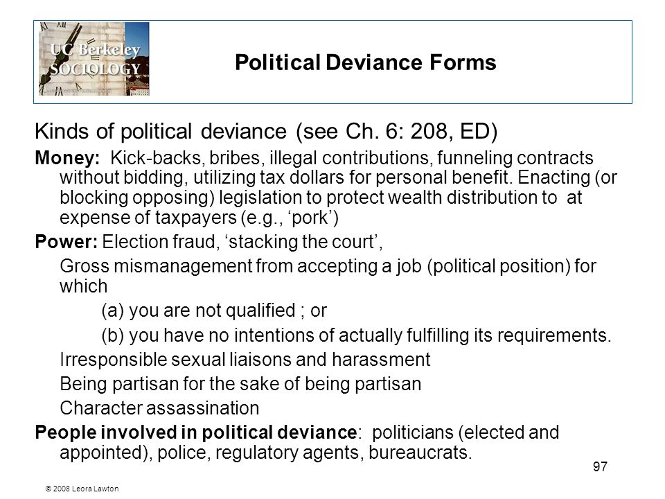 political deviance examples