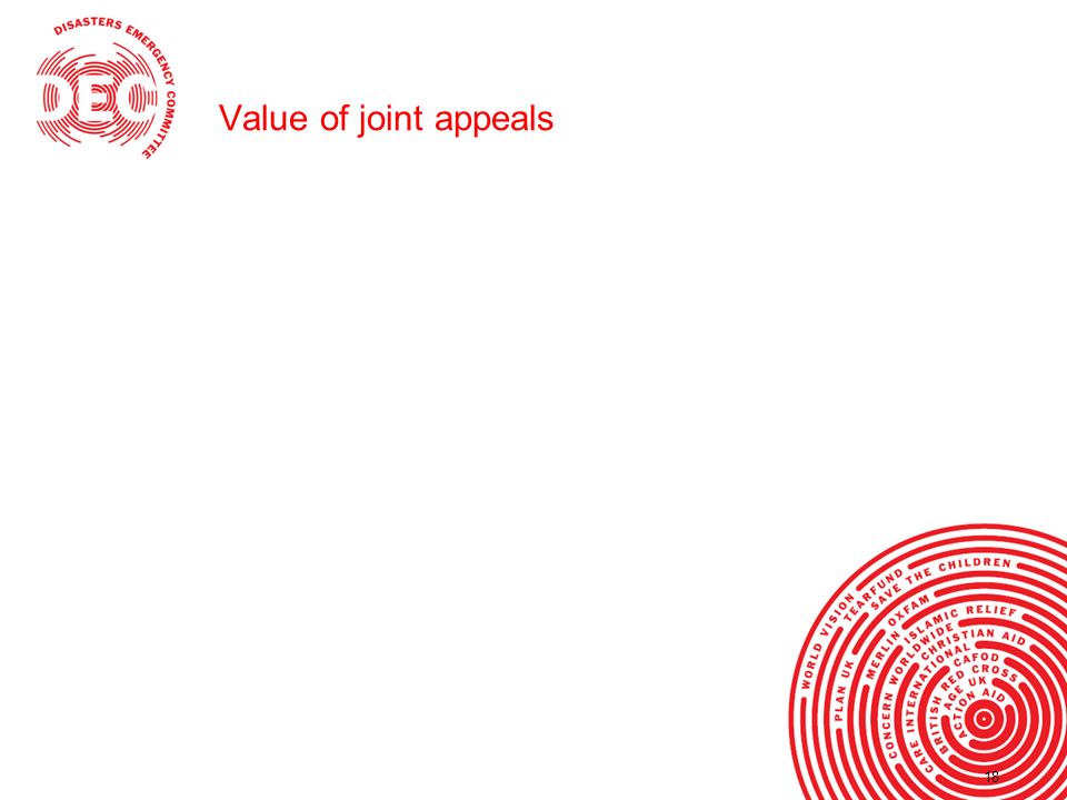 18 Value of joint appeals 18