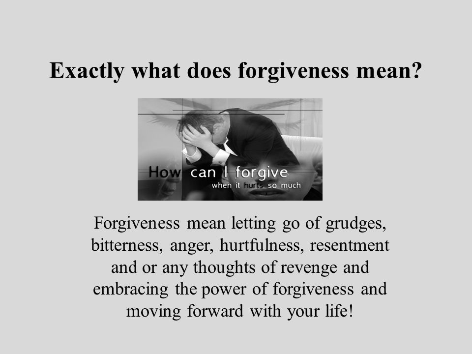 Letting go of bitterness and anger