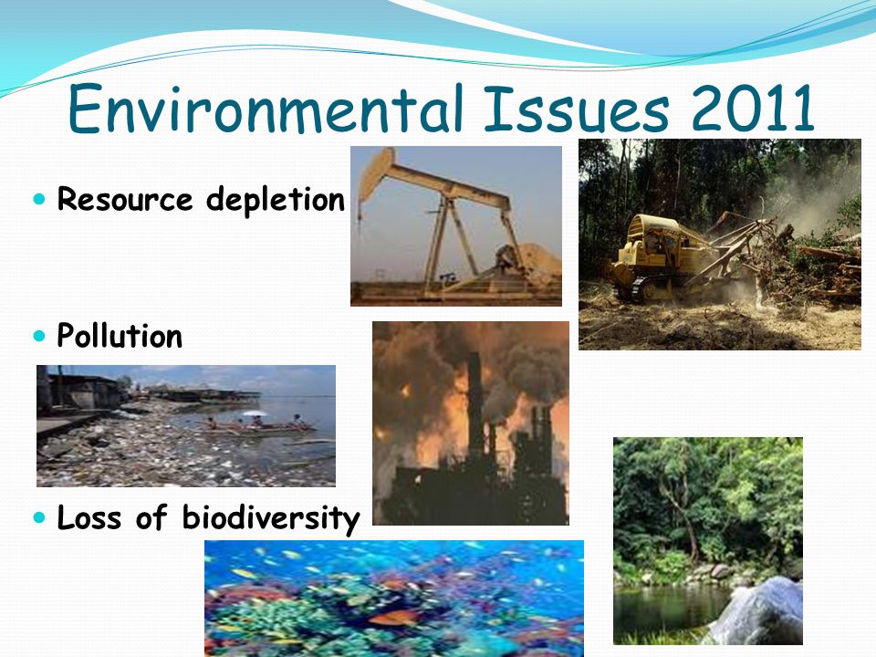 Environmental Issues 2011 Resource depletion Pollution Loss of biodiversity