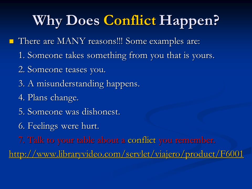 examples of conflict between people