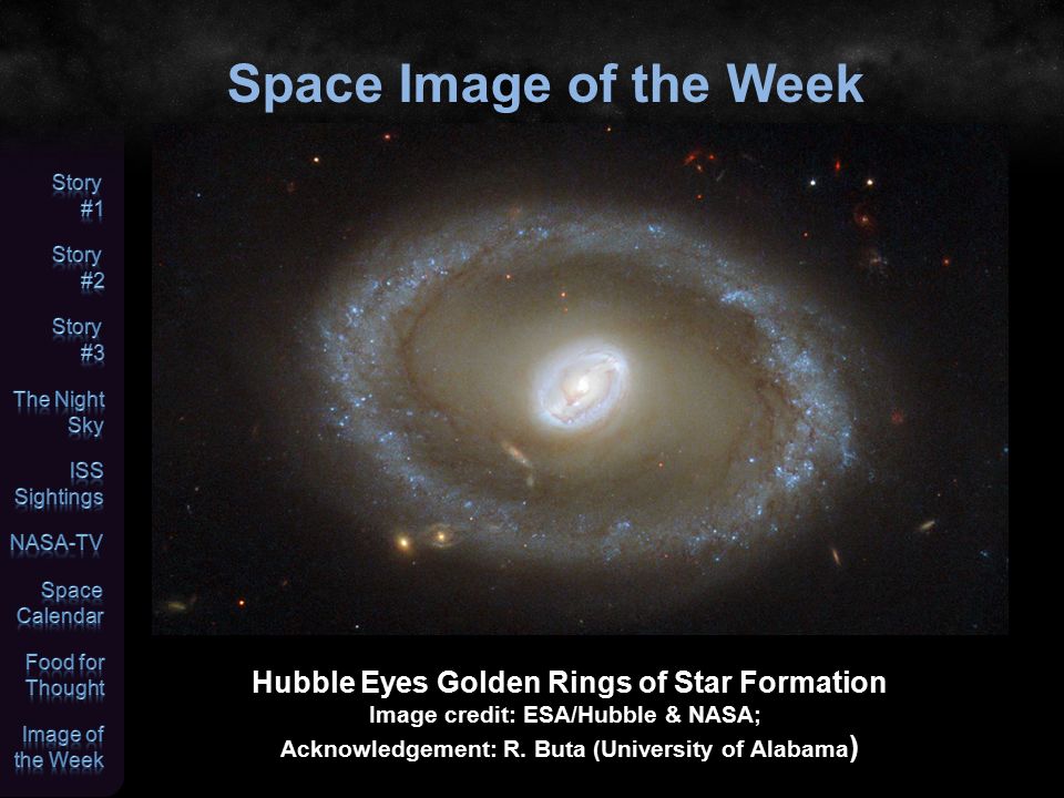 Space Image of the Week Hubble Eyes Golden Rings of Star Formation Image credit: ESA/Hubble & NASA; Acknowledgement: R.