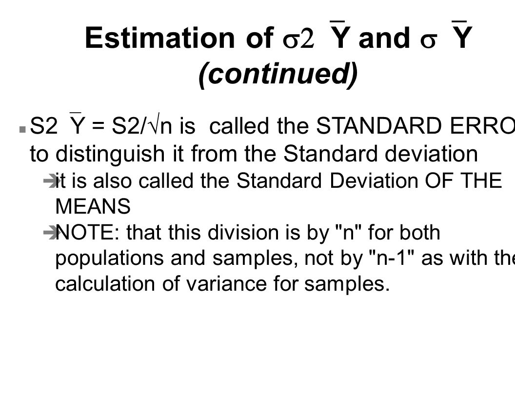 Statistical Techniques I Exst7005 Distribution Of Sample Means Ppt Download
