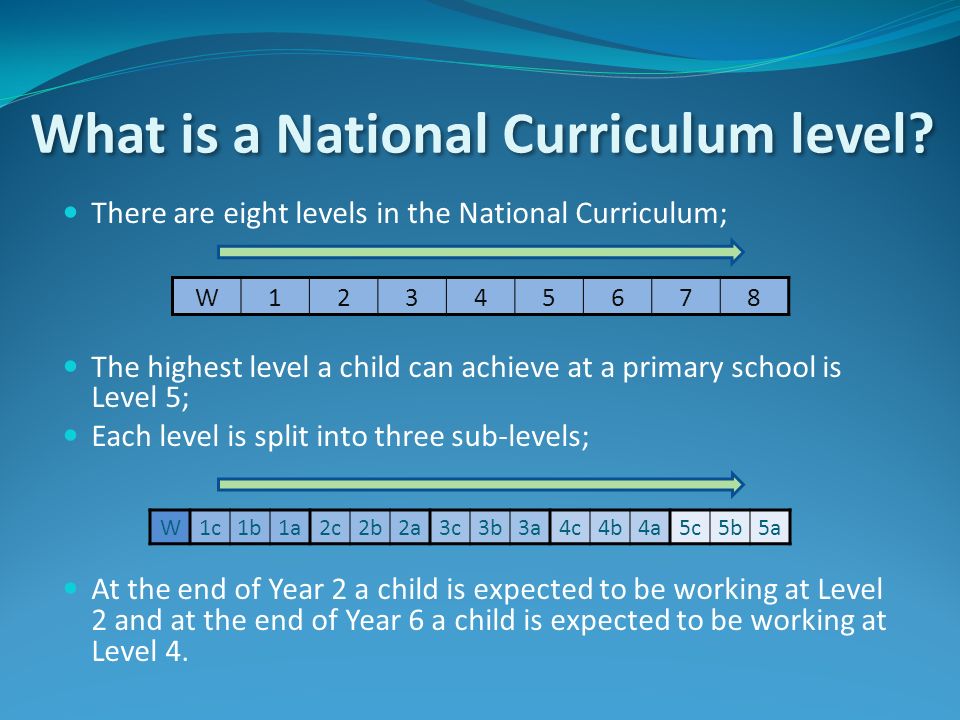 What is a National Curriculum level.