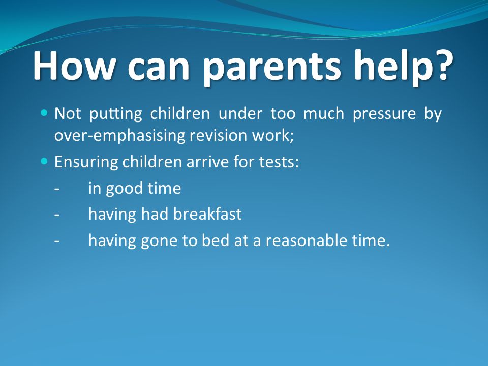 How can parents help.