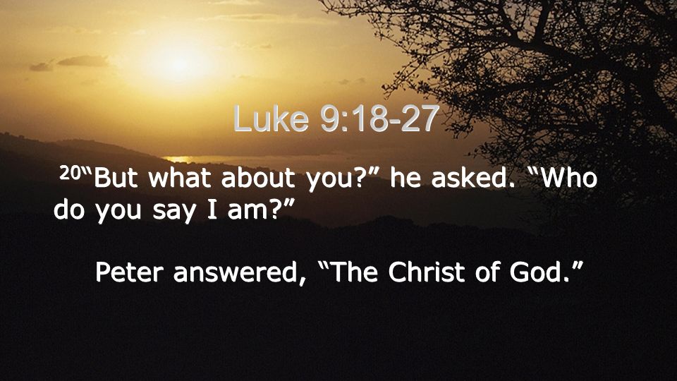 Luke 9: But what about you he asked.