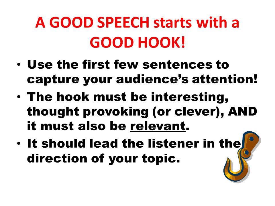 good hooks for speeches