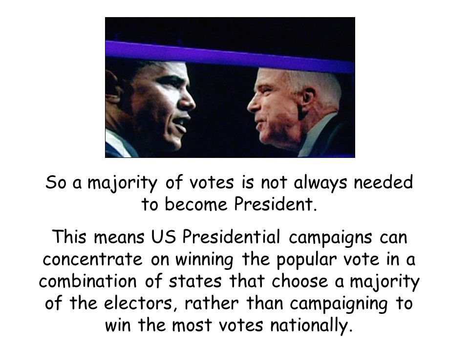So a majority of votes is not always needed to become President.