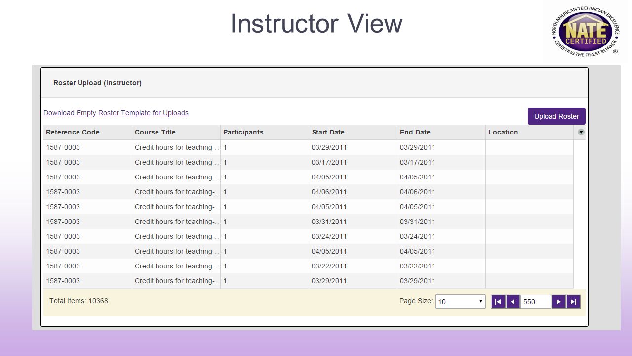 Instructor View