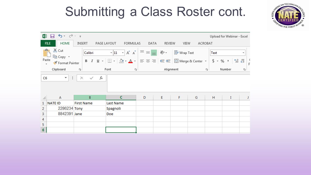 Submitting a Class Roster cont.