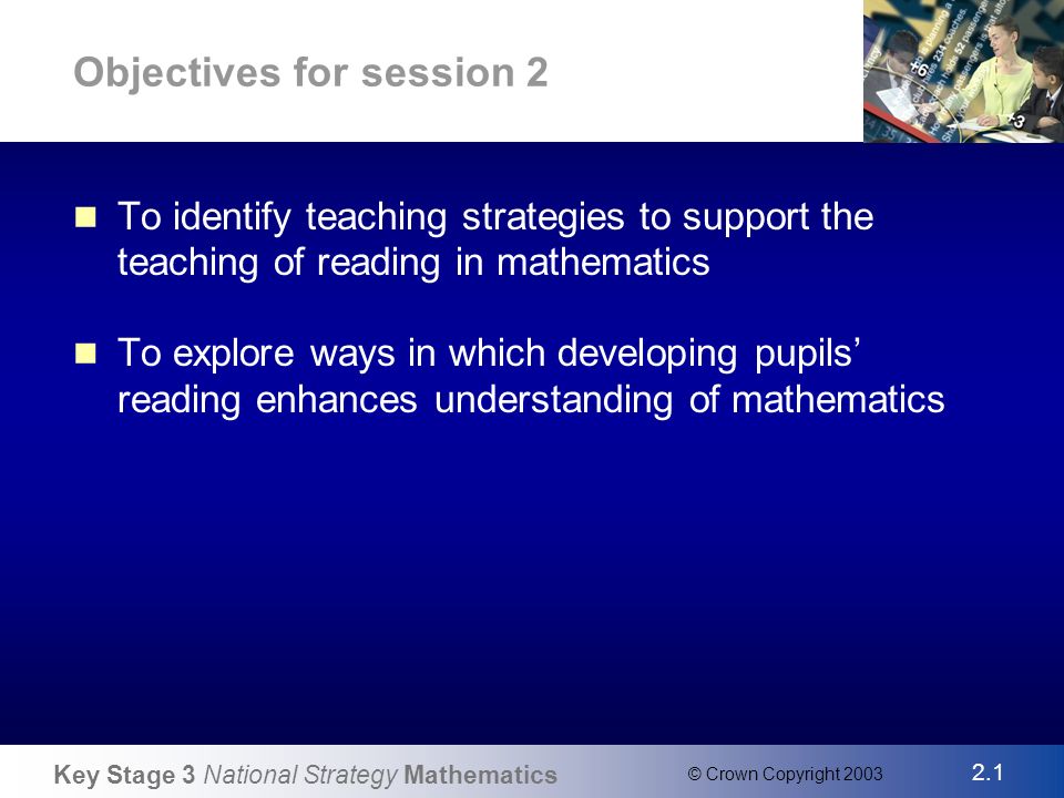 Key Stage 3 National Strategy Reading in mathematics © Crown Copyright ...