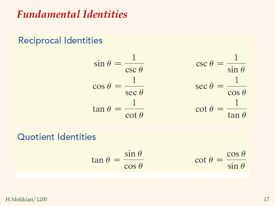 H.Melikian/ Fundamental Identities
