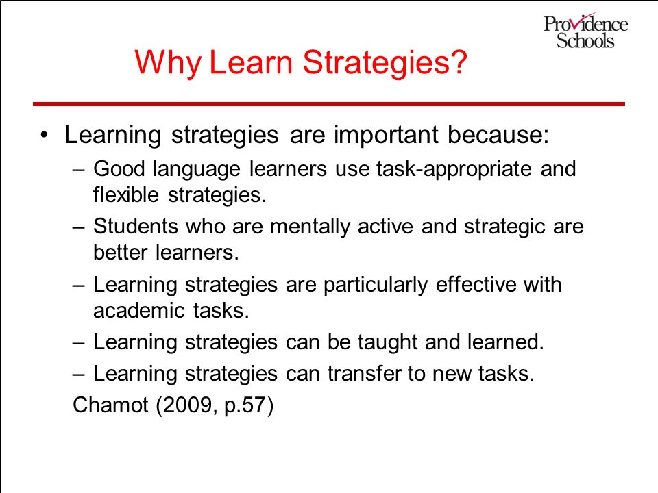 Why Learn Strategies.