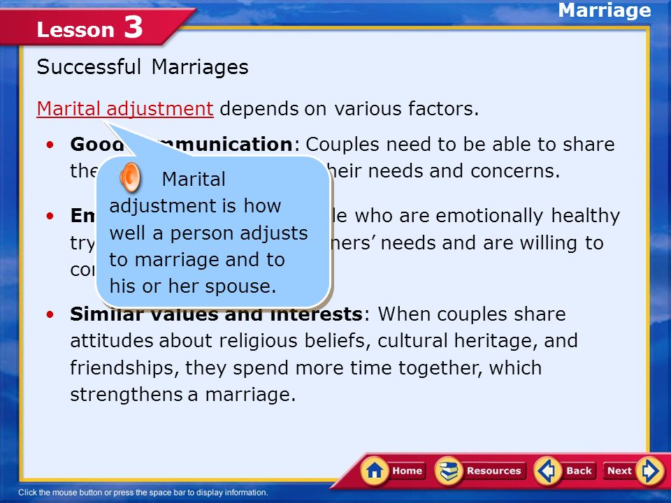 Lesson 3 Why People Marry Most individuals who marry begin with the intent of making a lifetime commitment.