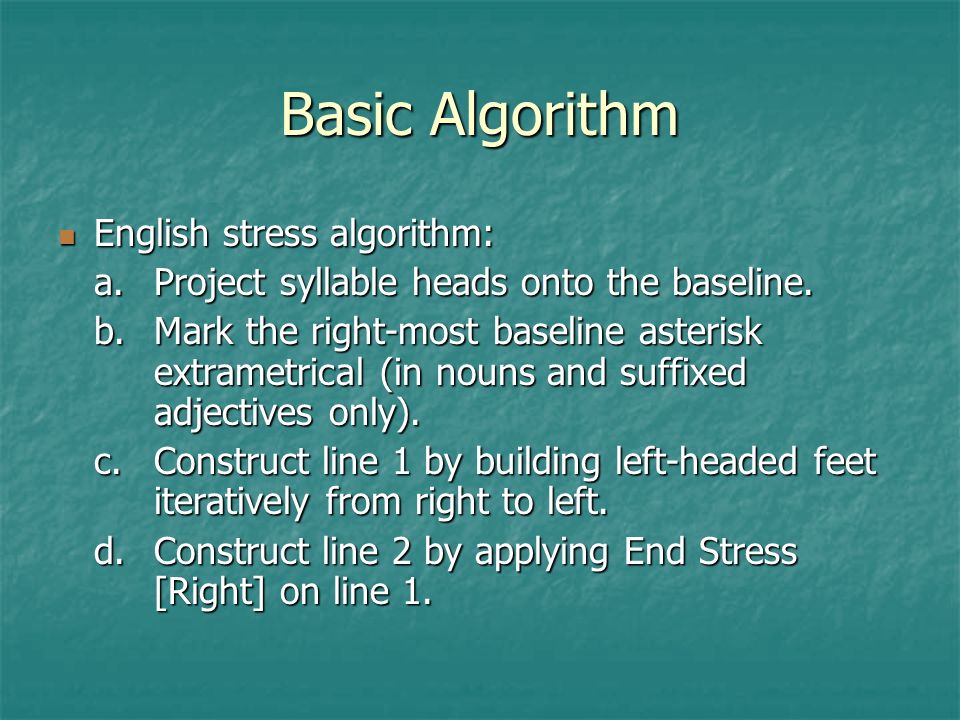 Lecture 7 Syllable Weight. English Word Stress The account