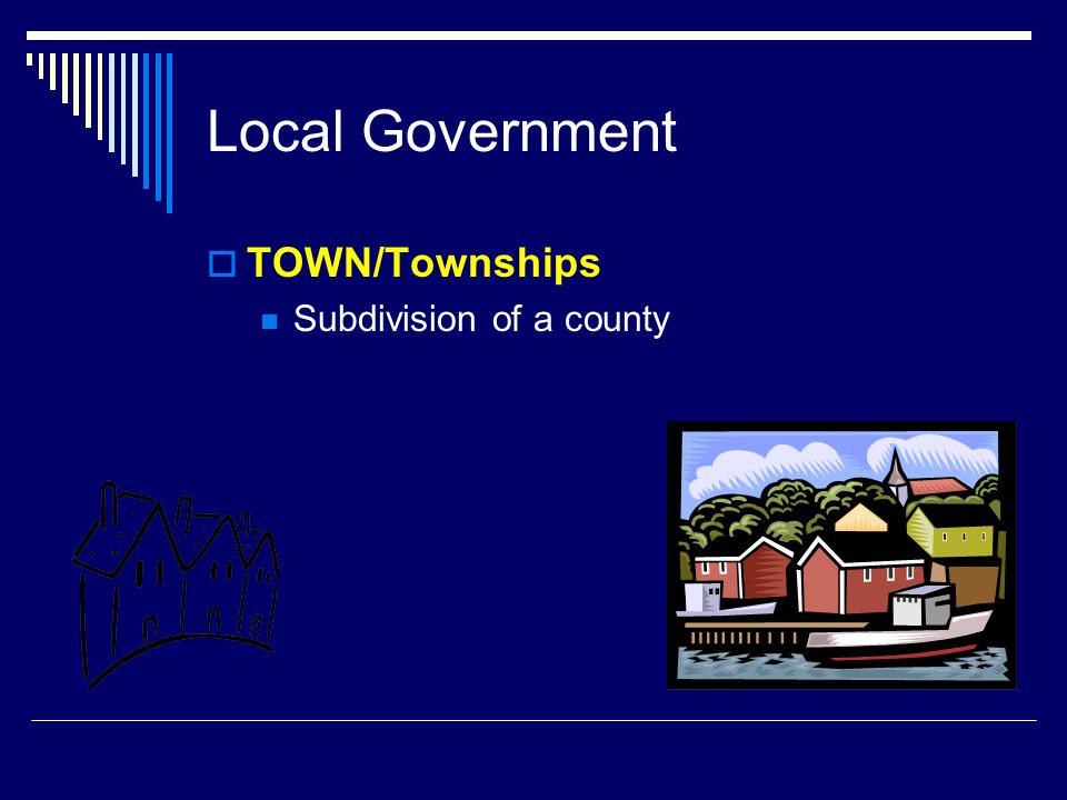 Local Government  TOWN/Townships Subdivision of a county