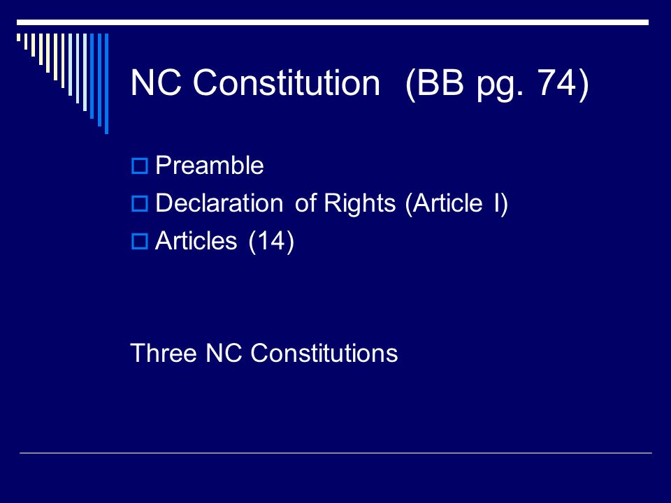 NC Constitution (BB pg.