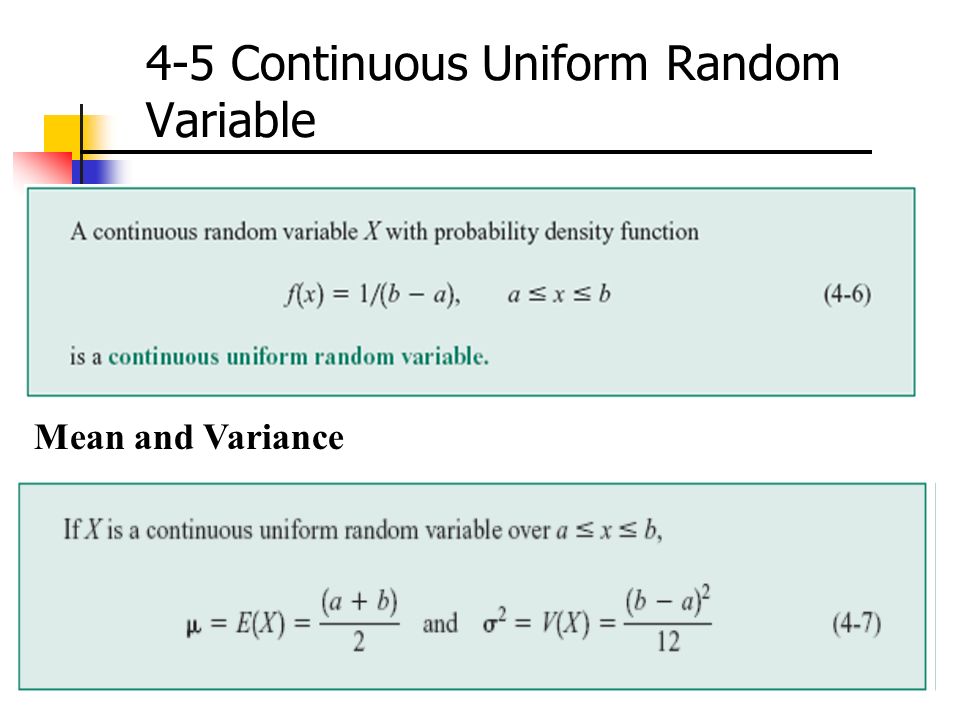 Chapter 4 Continuous Random Variables and their Probability Distributions  The Theoretical Continuous Distributions starring The Rectangular The  Normal. - ppt download