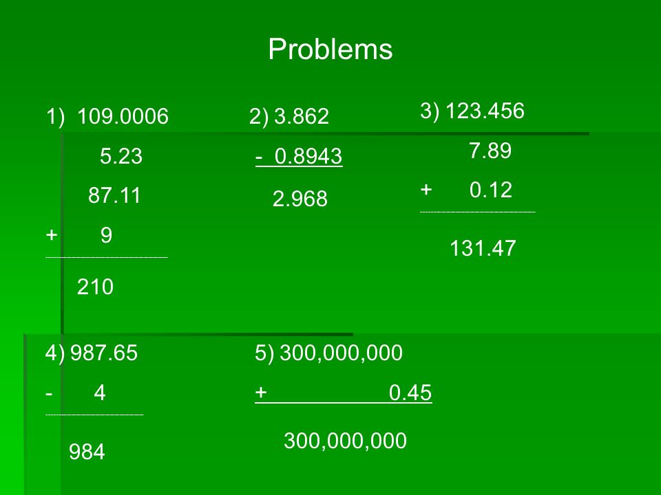 Problems 1) ) ) ) )300,000, ,000,000
