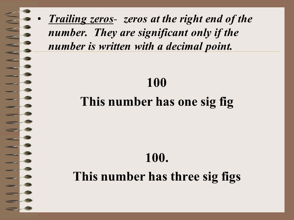 Zeros Leading Zeros- precede all the nonzero digits.