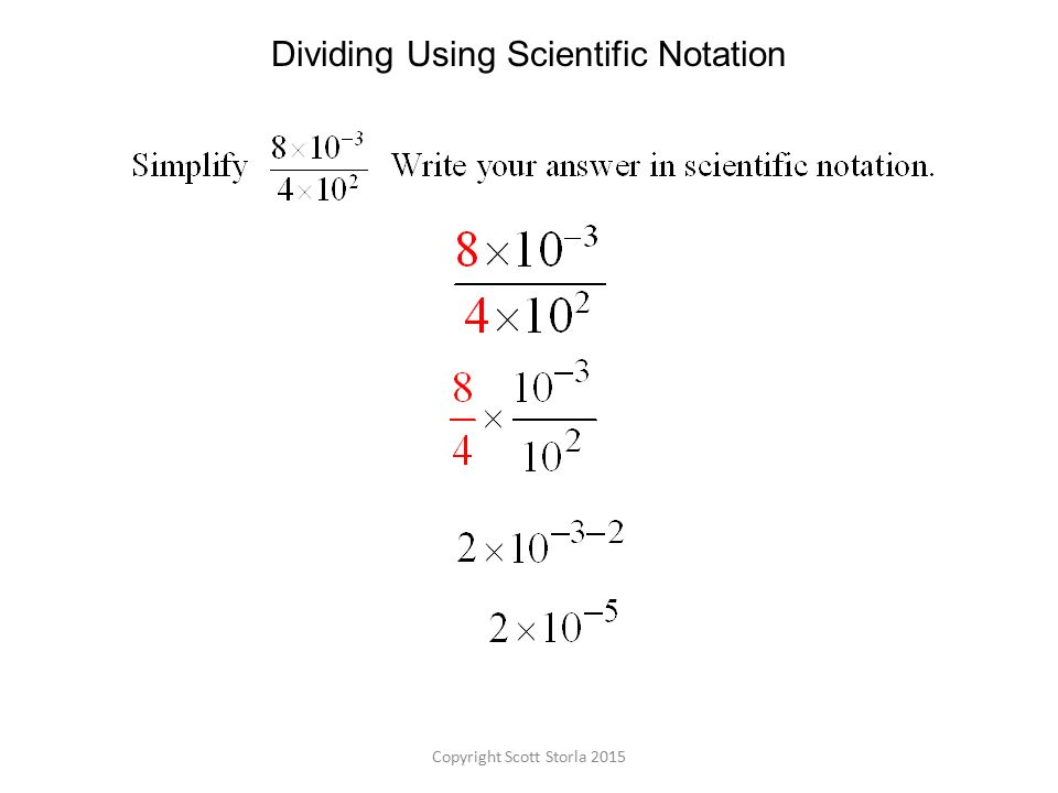 Dividing Using Scientific Notation