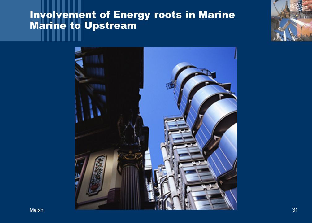 31 Marsh Involvement of Energy roots in Marine Marine to Upstream
