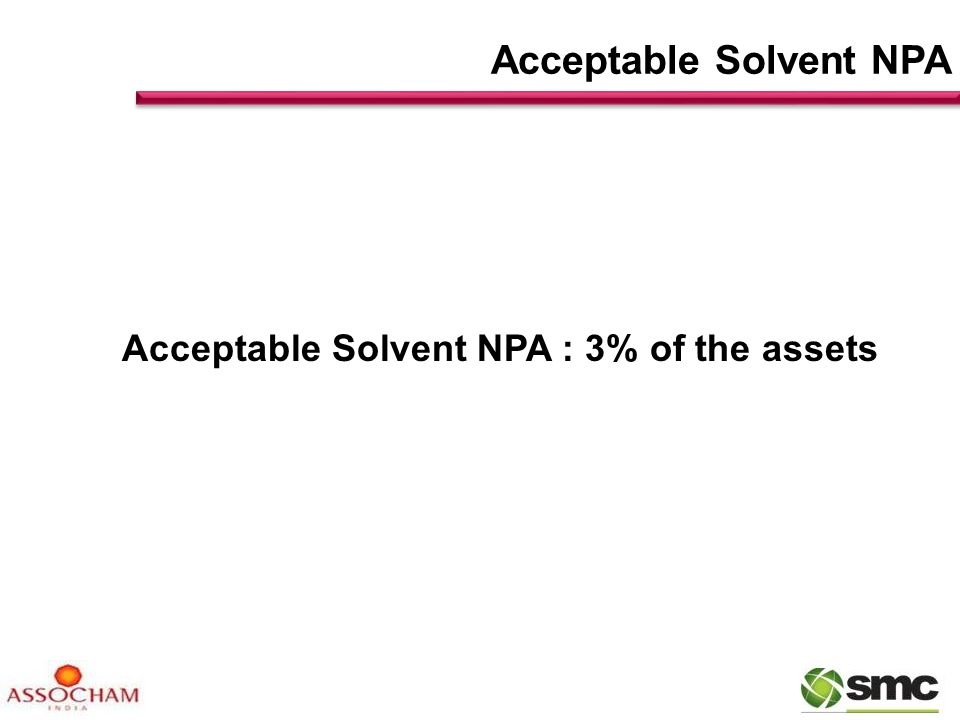 Acceptable Solvent NPA Acceptable Solvent NPA : 3% of the assets