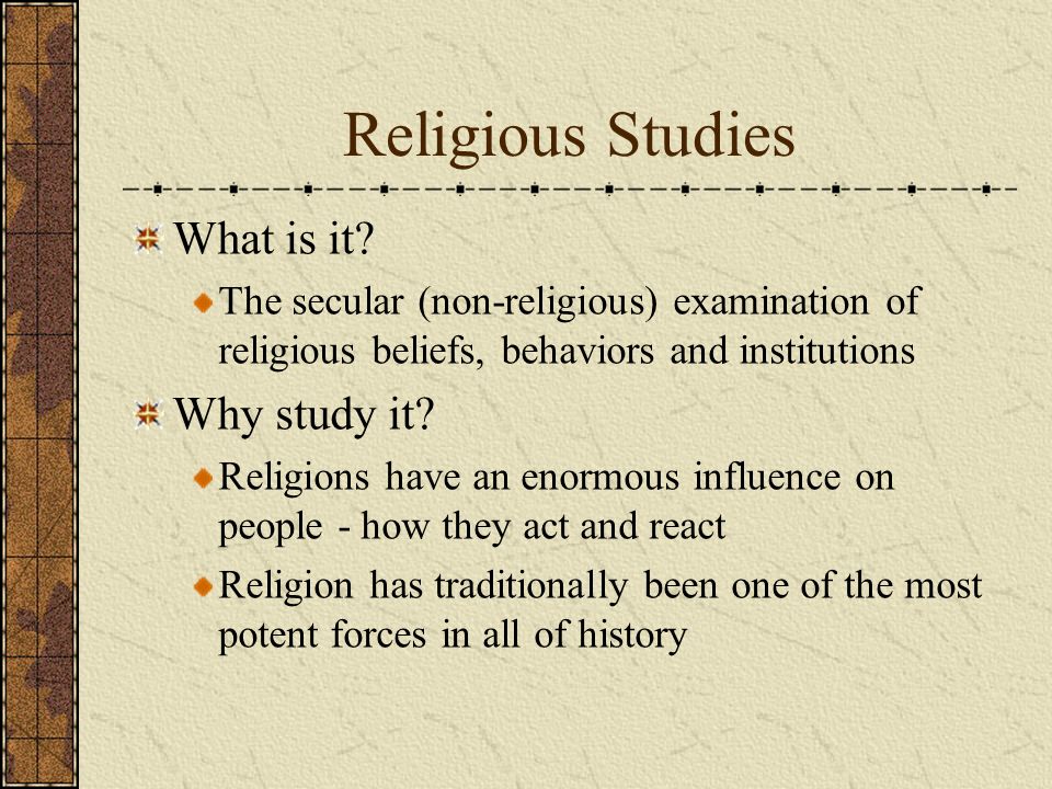 Religious Studies What is it.
