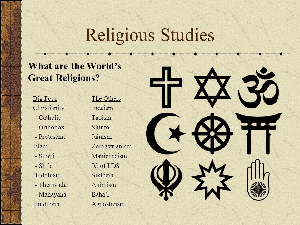 Religious Studies What are the World’s Great Religions.
