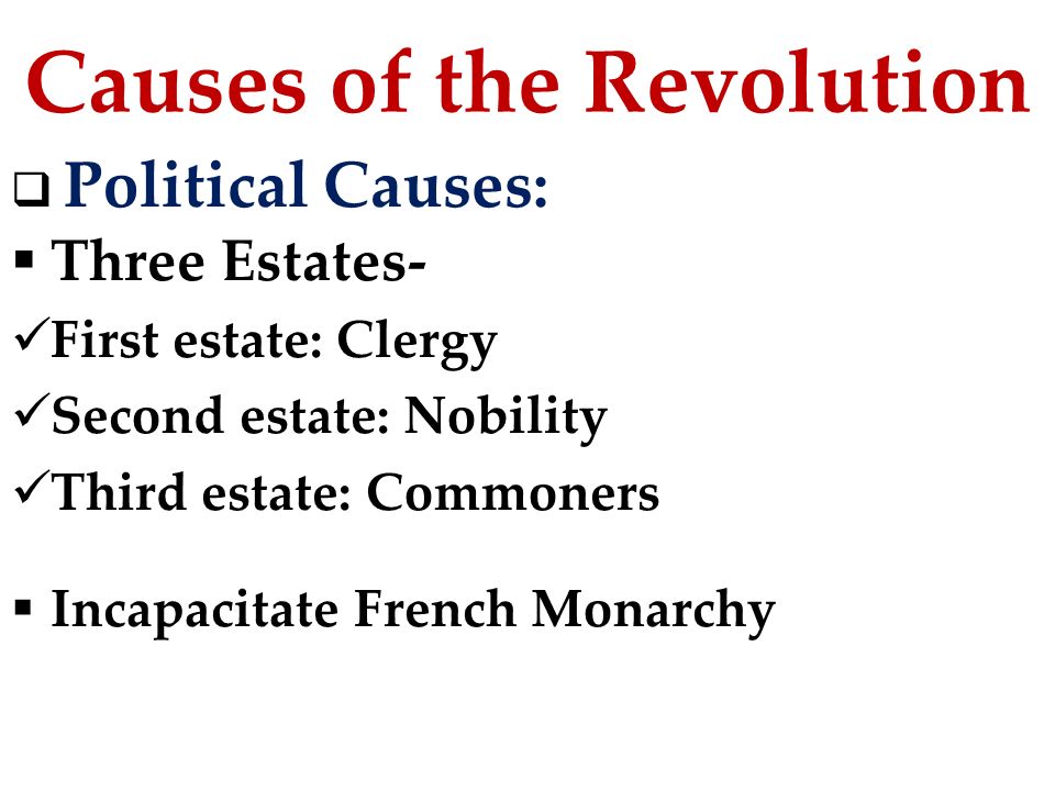 what were three causes of the french revolution