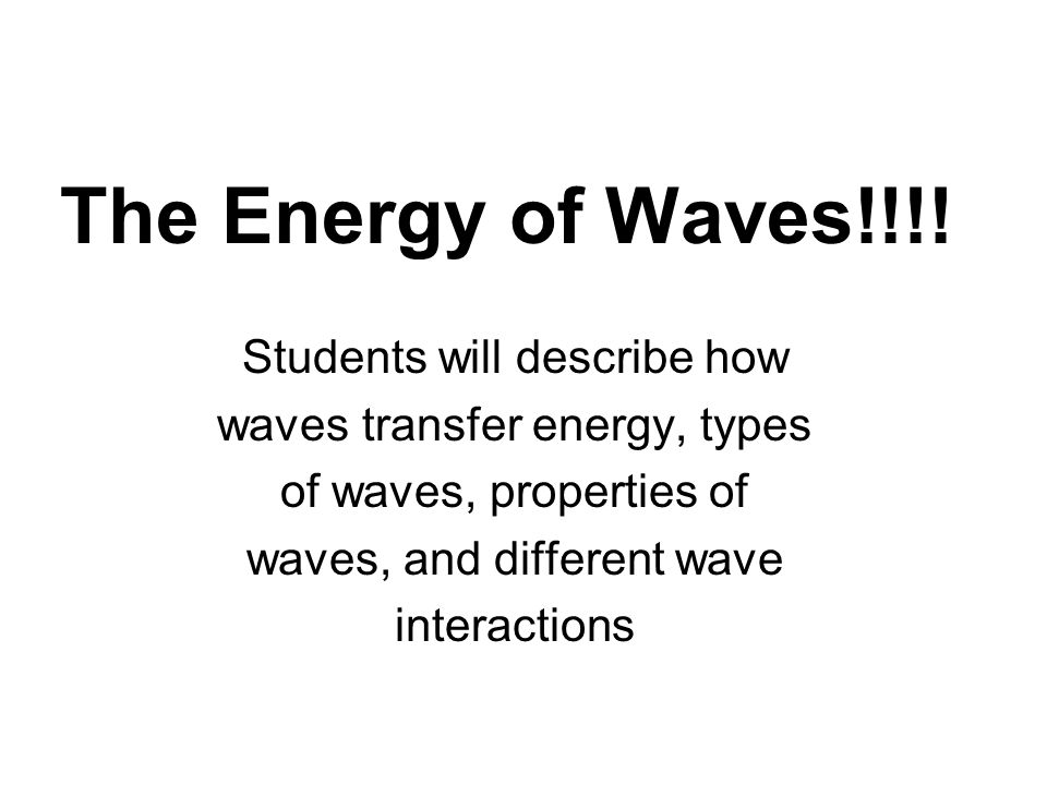 The Energy of Waves!!!.