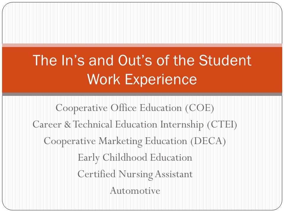 cooperative office education coe career technical education office education