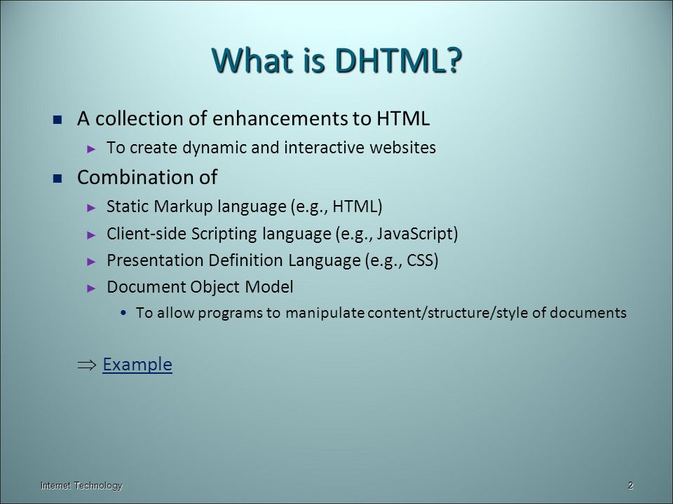 What is DHTML.