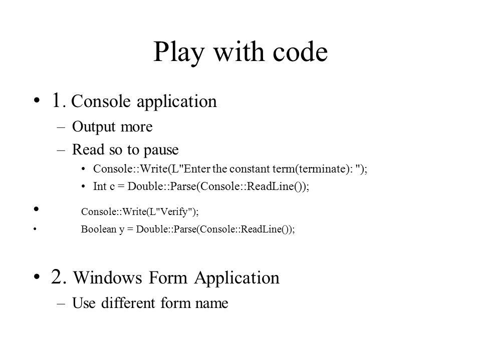 Play with code 1.