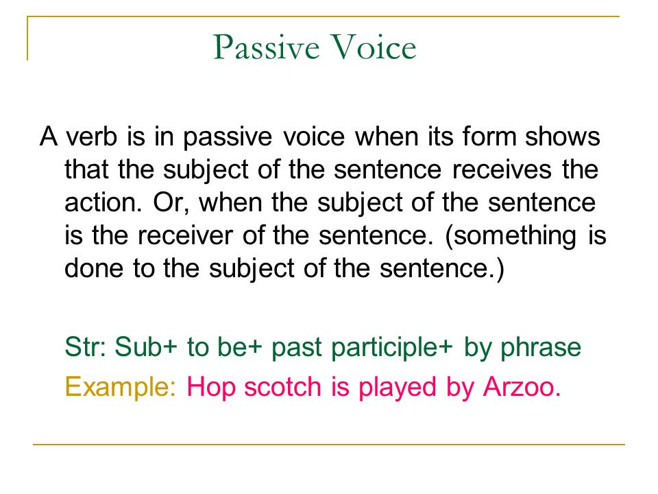 Passive online voice meaning