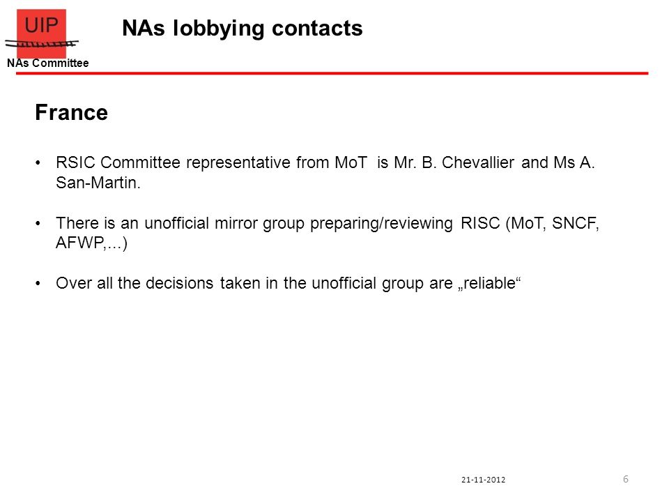 NAs Committee NAs lobbying contacts Status 21st November ppt download