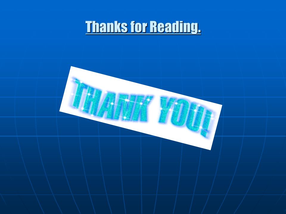 Thanks for Reading.