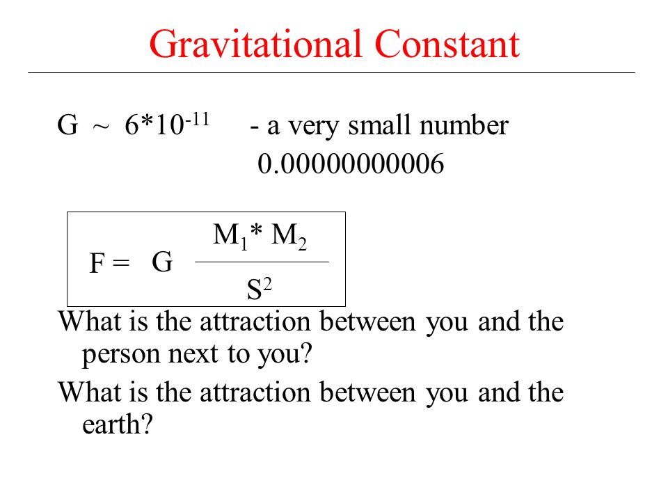 Gravity Equation F Force Of Gravity G Gravitational Constant 6 M 1 Mass Of Body 1 M 2 Mass Of Body 2 S 2 Distance Between Ppt Download