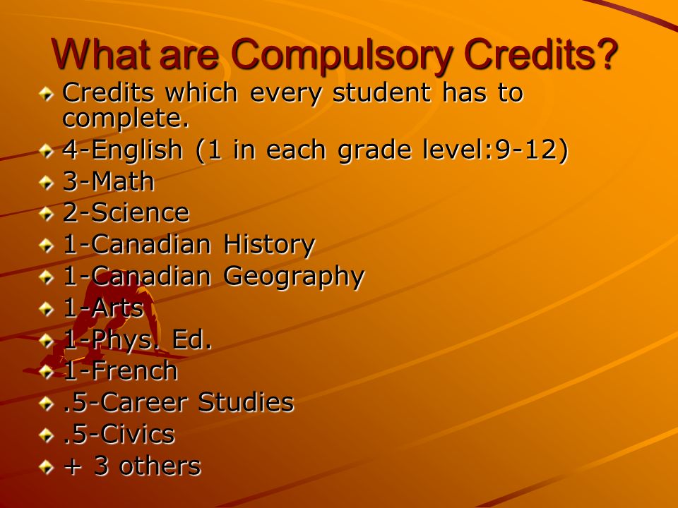 What are Compulsory Credits. Credits which every student has to complete.