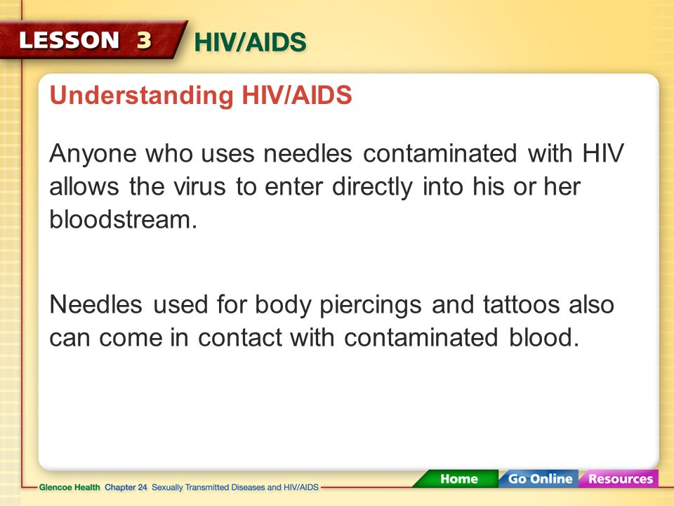 Understanding HIV/AIDS HIV is spread in three ways.