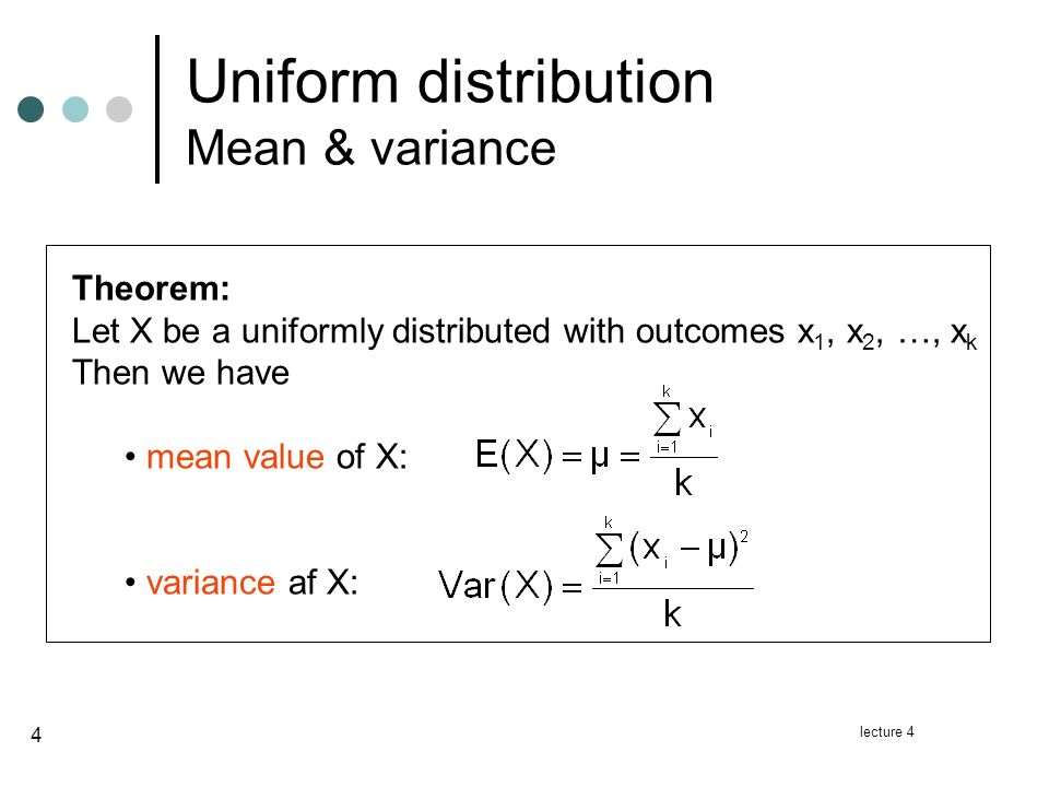 Lecture 4 1 Discrete distributions Four important discrete distributions:  1.The Uniform distribution (discrete) 2.The Binomial distribution 3.The  Hyper-geometric. - ppt download