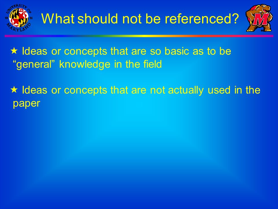 What should not be referenced.