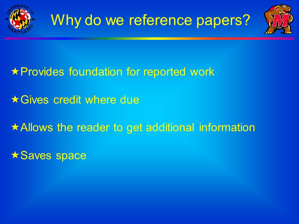 Why do we reference papers.