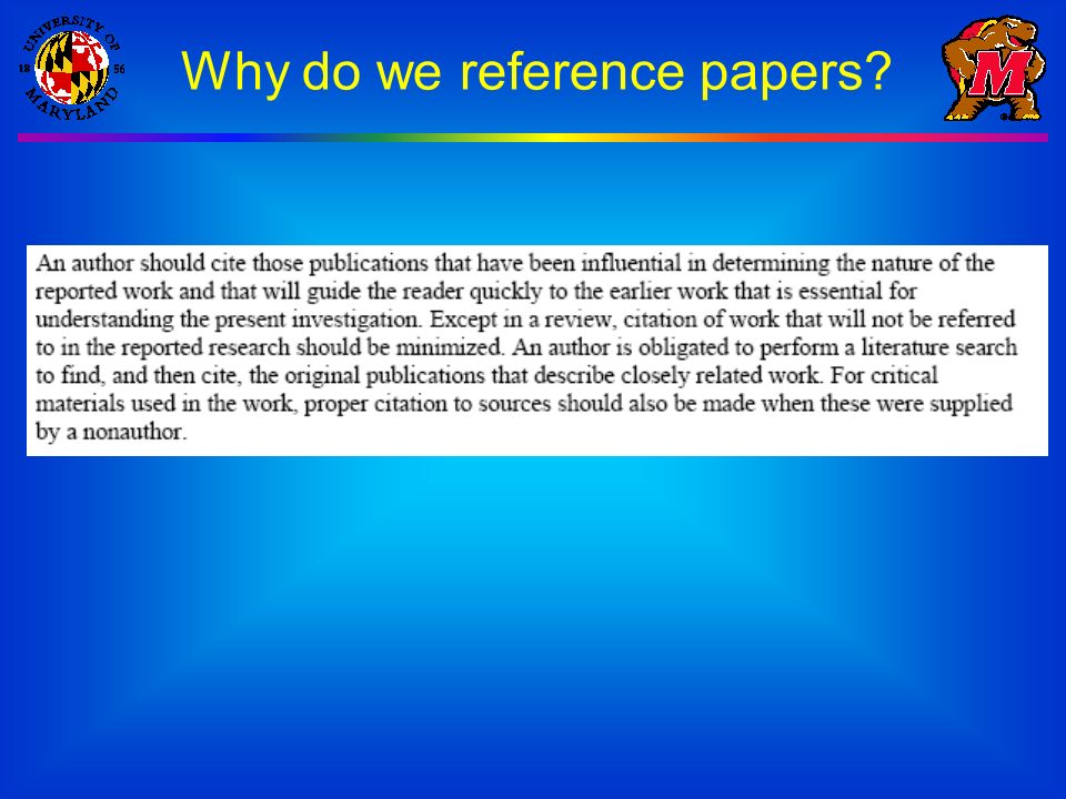 Why do we reference papers