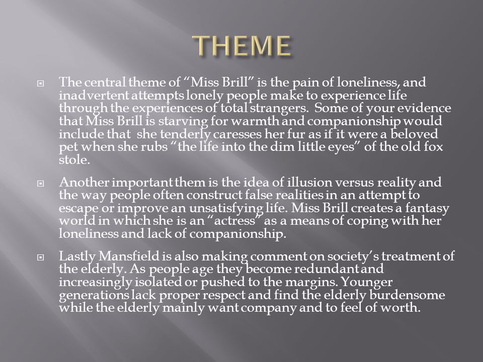 what is the theme of miss brill